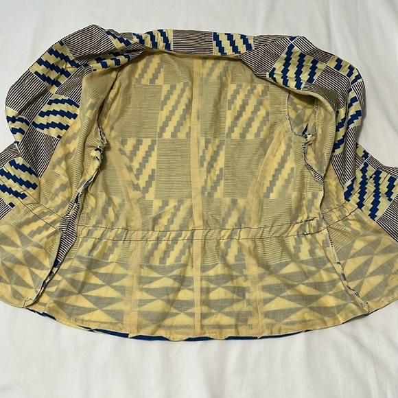 Cool and Funky Handmade Button Down Blouse with Drawstring/Tie Waist - Picture 3 of 5